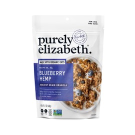 purely elizabeth Ancient Grain Granola Certified Glutenfree Vegan NonGMO Coconut Sugar Delicious Healthy Snack , Blueberry Hemp, 12 Ounce