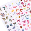 Mikinona Gel Nail Stickers Butterfly 8 Sheets Women Girls Nail