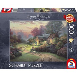 Schmidt Spiele 59678 Thomas Kinkade Pasteur, Spirit, Cottage of the Good Shepherd, 1,000 Piece Jigsaw Puzzle, Multi-Coloured