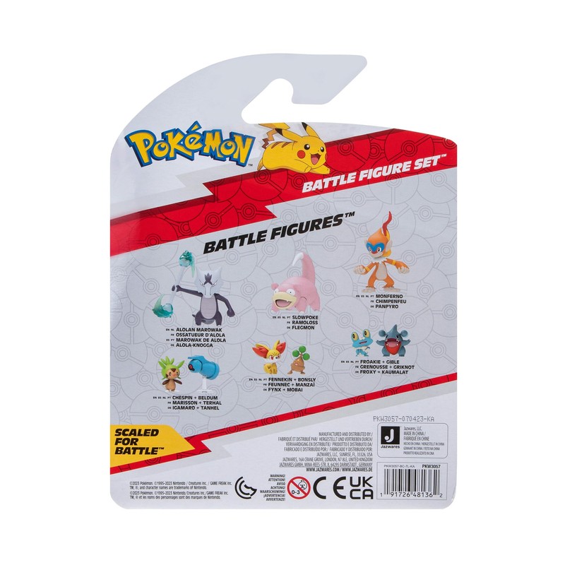 Pokémon PKW3057 Battle Figure Set-Piepi, Tanhel, Lauchzelot