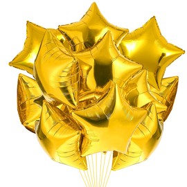 Star Foil Balloons Gold Pack of 20, Star Balloons, Helium Balloons, Gold Decorative Star Balloons, New Year's Eve Party, Wedding Decoration, Birthday Decoration or Valentine's Day
