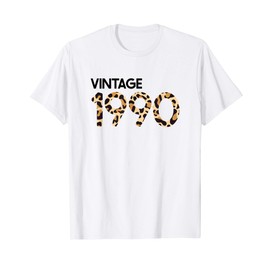 Vintage leopard print 30th birthday 1990 gift Idea T-Shirt