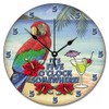 It 5 Oclock Somewhere Wall Clock Parrot Martini Retired Wood