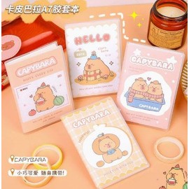 Geluode Capybara Pocket Notebooks, 4 Packs in 4 Designs 3" x 4.2" Cute Waterproof Mini NotePad Diary for Birthday Gifts Stocking Stuffers Office Business School Kids Students Rewards
