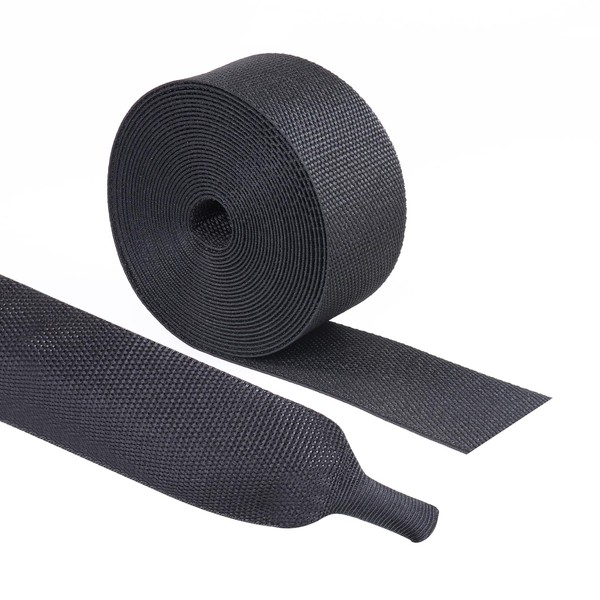 Fourub 1" Black 2 in 1 Heat Shrink Hose Protector