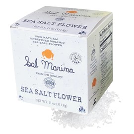 SAL MARINA | Unrefined Sea Salt Flower 11oz - Harvested Hand | Kosher Salt 100% Natural - Vegan Gluten Free Organic Table Salt Seasoning Food