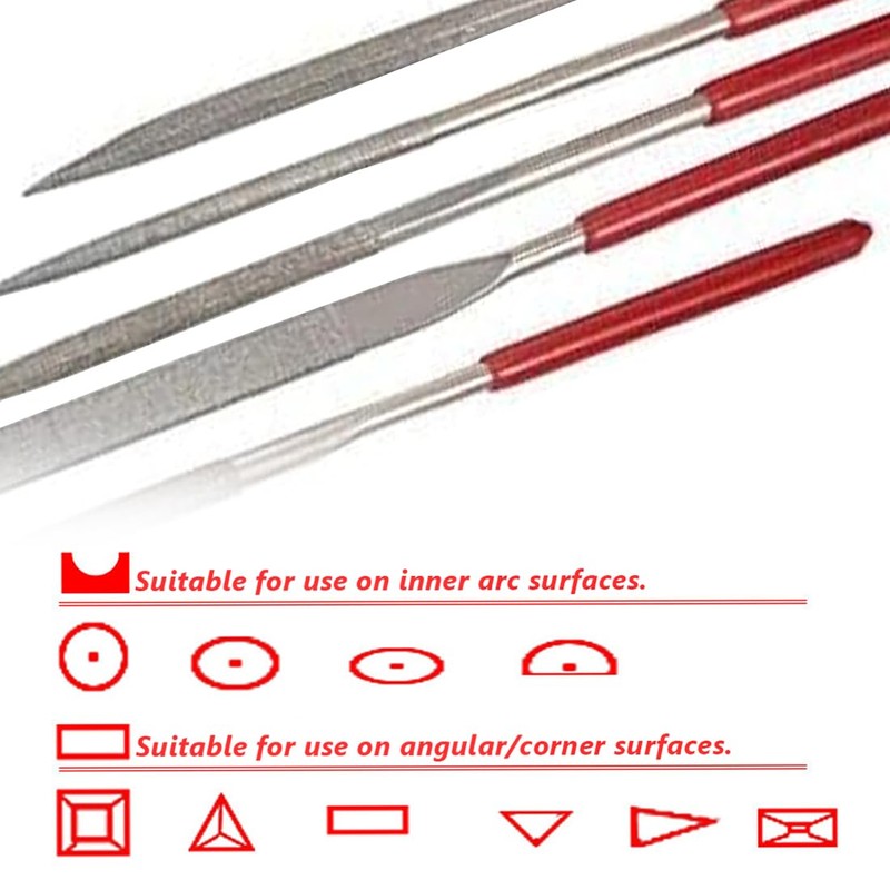 WeddHuis 5 Pieces Mini File Set, Needle Files Set, Metal