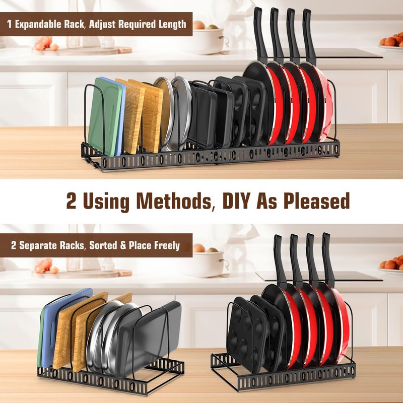 Housolution Cutting Board Organizer Rack, Expandable Baking Tray and Cookie
