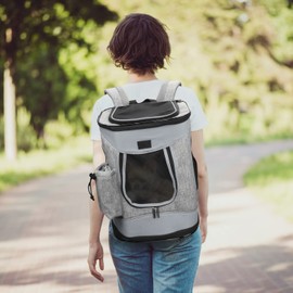 Solaris Adjustable Pet Carrier Backpack for Dogs and Cats, Puppies, Portable Cat Carrier Backpack with Bottle Pocket, Two Mesh Window for Breath