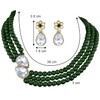 Aheli Pearl Mala Collar verde con pendientes para mujeres Niñas
