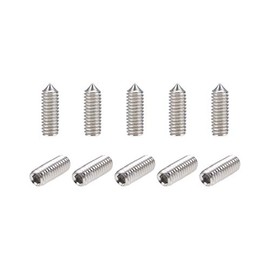 uxcell 50Pcs M3x10mm Internal Hex Socket Set Grub Screws Cone Point 304 Stainless Steel Screw