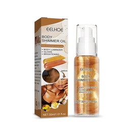 SUIOPPYUW 30ML Universal Skin Shimmer Brightening Body Oil Arm Glitter Washable Highlighter Beauty Accessory for Swimming Pool Party, Gold