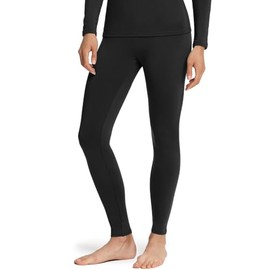 TSLA Women's Fleece Lined Thermal Base Layer Pants 1 Pack | Lightweight, Stretchy, Quick Dry, Cold-Blocking WHB204-ZZBLK_ Medium