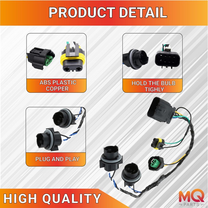 MQparts 645-745 Headlight Wiring Harness Socket Compatible with Silverado 1500