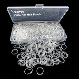 Clear Elastic Hair Bands, Yedtreg 500pcs Small Rubber Bands With Box, Soft Mini Elastics Ties for Women, Kids, Braids, Beard etc