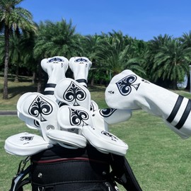 Popular Spade A Driver Cover for Golf Club Headcover Wood, Fairway Wood Cover, Utility Cover/Hybrid Cover with Number Tag, Premium Leather, Set of 3 (1 UT Cover)