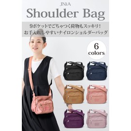 JNiA Multi-functional Shoulder Bag, Crossbody Crossbody Bag, Lightweight, Large Capacity! 9 Pockets for Women!, navy