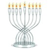 Aviv Judaica Large Branched Electric Menorah Chrome-Plated Polished 15" Tall