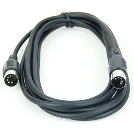 Paccs 1 x 3 m Midi Cable, 5-Pin Black, DIN Midi Cable 5-Pin