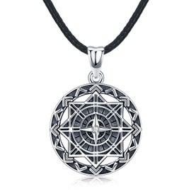 Odinstone Silver Necklace for Men S925 Sterling Silver Mens Leather Necklace Pendant Fine Jewellery Gifts for Men Women