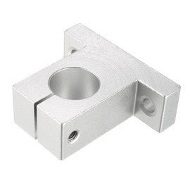 uxcell 2pcs SK20 Aluminum Linear Rod Rail Shaft Support for 20mm Diameter Shaft, Linear Motion Rail Guides Mounting Bracket for CNC Machine, 3D Printer, Automation Equipment, Silver Tone