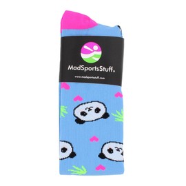 MadSportsStuff Happy Panda Bear OTC Socks (Sky Blue, Large) - Sky Blue,Large