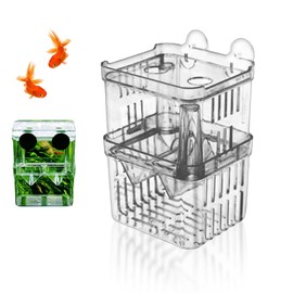 Breeding Box for Fish Tank, Baby Fish Separator for Tank, Aquarium Fishes Breeder Box, Transparent Plastic Fry Hatchery Incubator Hatching Box for Small Baby Fishes Shrimp Clownfish and Guppy