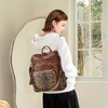 OPAGE Leather Backpack Purse for Women Fashion Tassel Ladies Shoulder