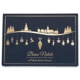 ART NUVO - Exclusive Christmas Cards - Set of 10 Identical Cards 120 x 170 mm Gold Plated and Embossed Christmas Designs - Made from Decorative and Coloured Paper with Inserts and Inserts