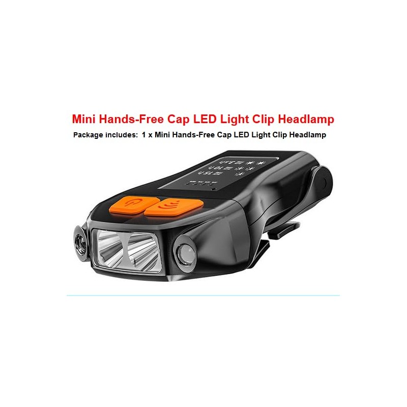 AceSoft Mini Hands-Free Cap LED Light Clip Headlamp, Motion Sensor