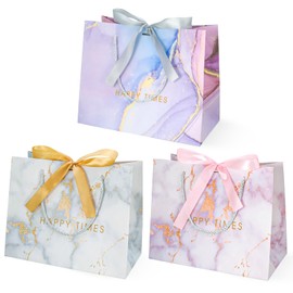 FRIUSATE 3 pieces Gift Bag, Presents Gift Bags with Ribbon Gift Bags Medium Birthday Gift Bag for Presents