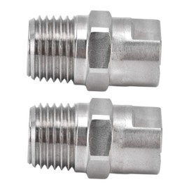 Walfront Boquilla de Acero Inoxidable de 2 Uds. De 1/4 Pulg., Boquilla de Pulverización de Abanico Plano de Gran Angular, Boquilla Atomizadora(95°)