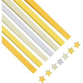 540Pcs Origami Star Paper Strips, Double-Sided Colored Paper for DIY Lucky Stars, Pre-Cut Wishing Star Craft Kit (Yellow, 1)