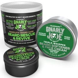 Gnarly Joe Beard Rescue and Revive Gift Pack, 135g. Softens Beard, Removes Beard Dandruff, Itch and Irritation (Peppermint)