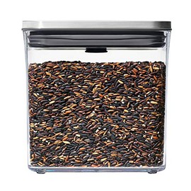 OXO Storage Container, Airtight 1.6L Stainless Steel Pop Container, Rectangle, Short