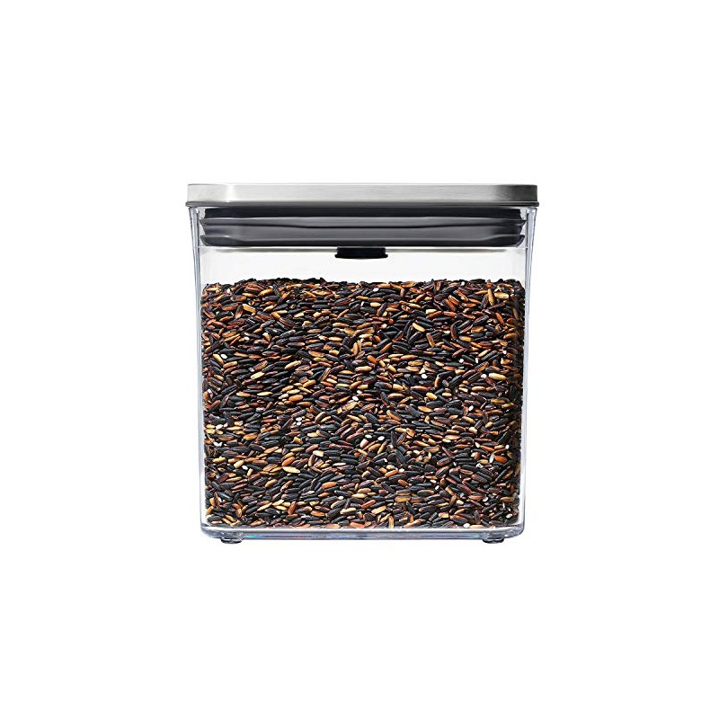 OXO Storage Container, Airtight 1.6L Stainless Steel Pop Container, Rectangle,