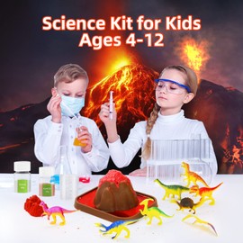 KlayBear Volcano Kit, Erupting Volcano Science Kits for Kids Ages 4-6-8-12, STEM Activities & Learning Educational Toys Gifts for Boys and Girls Chemistry Set, Over 20 Fun Science Experiments