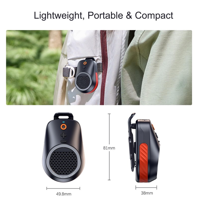 NETVIP Wearable Bluetooth V5.3 Speaker, Magnetic Clip-on Wireless IPX5 Waterproof