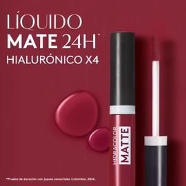 ésika Labial Líquido Hidracolor Matte 6 ml – Mate Hidratante – Ácido Hialurónico – 24H – No Transfer – Acabado Profesional (Rosa Fresa)