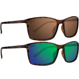 Epoch Eyewear Murphy Sport Polarized Sunglasses 2 Pairs Tortoise Frame Brown Lens & Green Mirror Lens