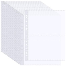 Pack of 30 A4 Photo Sleeves for A4 2/3/4 Ring Binder, 2-Pocket Transparent Postcard Sleeves, Double-Sided Photo Page Protector, Brochure Sleeves, Photo Album Refill Pages Photo (213 x 152 mm)