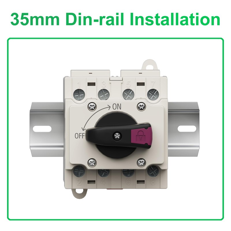 CNLonQcom Solar Isolator Disconnect Switch 32A DC 1500V 4 Poles