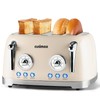 CUSIMAX Toaster 4 Slice, Retro Toaster with Wide Slots for