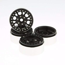 GDS Racing 1.9 inch Black Aluminum Beadlock Wheel Rim Thickness 1" for RC Model #096 (4 Pack)