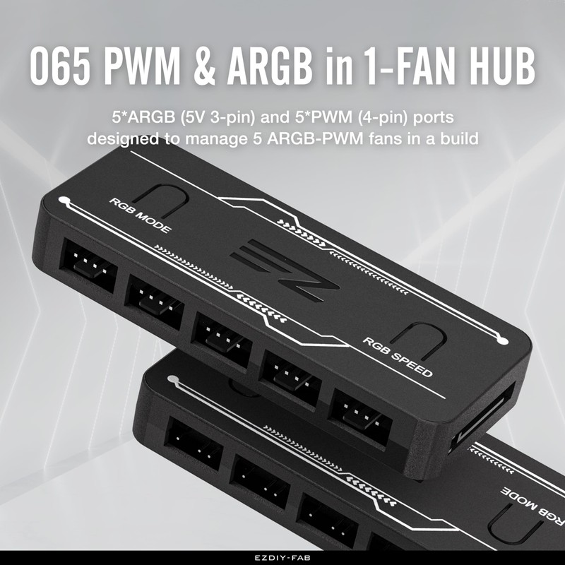 EZDIY-FAB RGB PWM Fan Hub 065-5