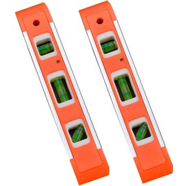 Edward Tools Magnetic Torpedo Level 9” - Strong Magnet level for quick attach - Accurate easy to read Vials - 45°/90°/180° - Aluminum Shock Resistant Frame - For Hanging Pictures, RV, Camper (2)