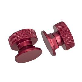 3mirrors Welding Hood Fasteners Pipeliner Welding Hood Parts Helmet Screws Headgear Replacement Parts Accessories Screws Flip Hood Aluminum - 1 Pair (Red Anodized Knurled)