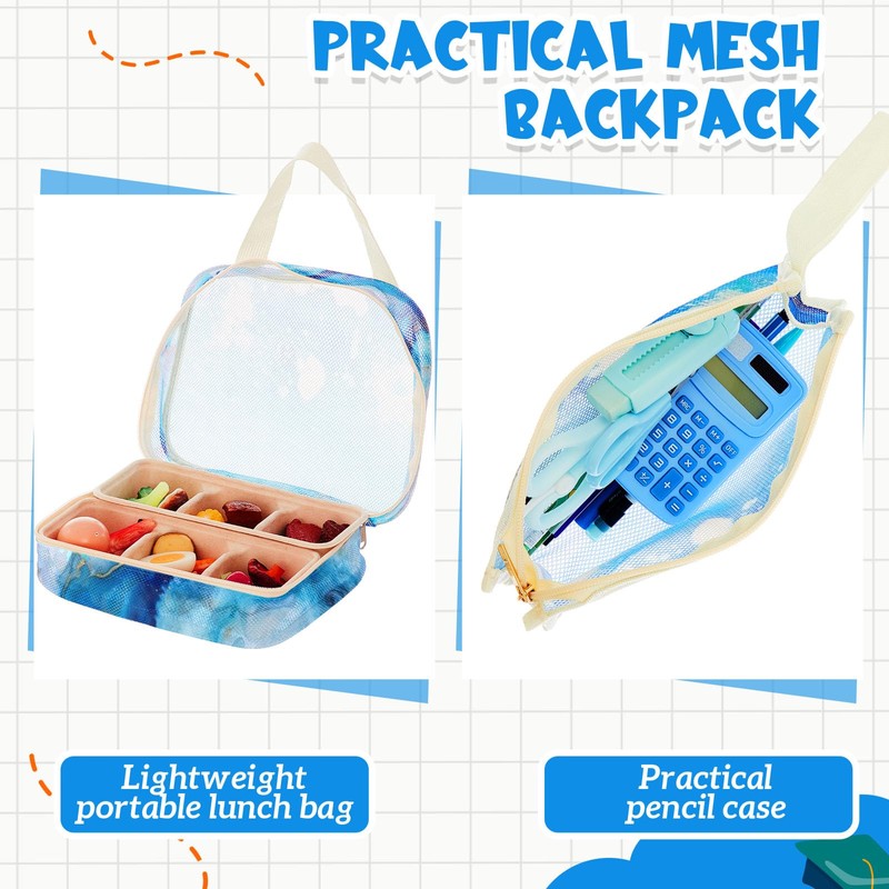 Silkfly 3 Pcs Mesh Backpack Set Multiple Pockets Heavy Duty