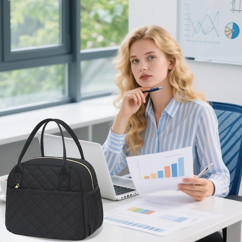 LOIDOU Insulated Lunch Bag, Small Cooler Bag for Office, School,