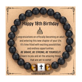 18th Birthday Gifts for Boys, Cross Bracelet Teenage Teen Boy Gifts 16-18 Mens Gifts 18th Birthday Decorations Cool Gifts for 18 Year Old Boy Men Male Son Grandson Nephew Him Boyfriend Guys